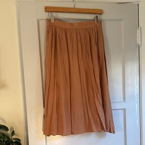 Rayon Gathered Skirt in Nude/Tan